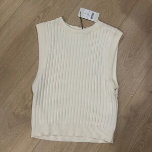 Claire Rose Sleeveless Ribbed Knit Top
